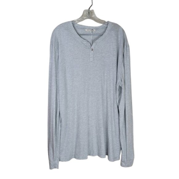 Marine Layer Other - Marine Layer Peralta MicroModal Stripe Henley Gray Long Sleeve L